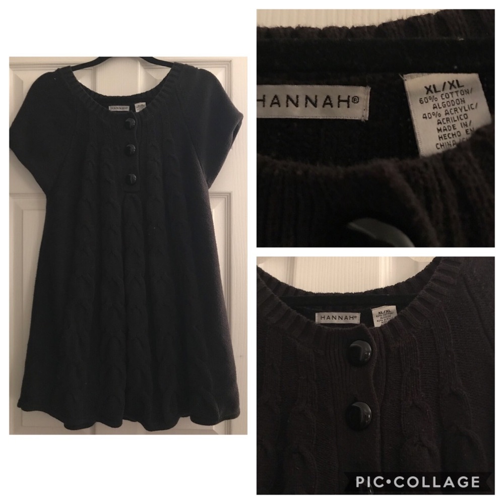 Hannah Black Sweater Tunic Sz XL